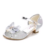 Børnefest sandal, Miss Cindrella, sølv (fint glimmer)